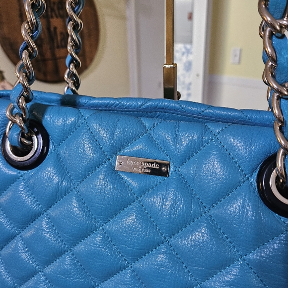 Kate Spade Quilted Turquoise Shoulder Bag - Picture 8 of 10